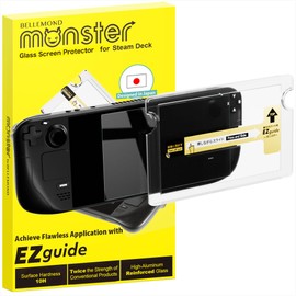 Bellemond Tempered Glass Screen Protector designed for Steam Deck -「EZ Guide」Alignment Kit for Flawless Installation, 10H Hardness - Designed in Japan