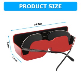 JNNJ JNNJ Brillenetui Auto Sonnenbrillen, Brillenetui Halterung Selbstklebend mit Filzpolsterung, Sonnenbrillenhalter Brillenetui, Innenraum Autozubeh?r Brillen(Rot)