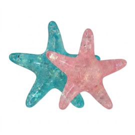 Fruobeyla Starfish Decor for Aquarium, 2-Pack Pink & Blue Fish Tank Ornaments, Semi-Transparent Glitter Figurine, Small Tank Decor