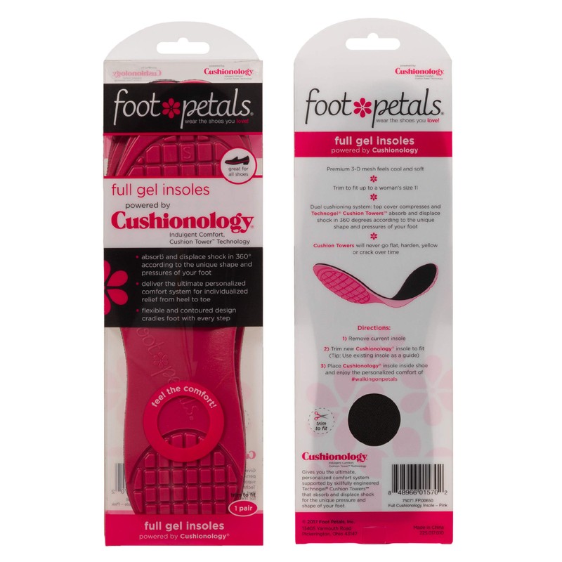 FOOT PETALS Full Gel Cushionology Insole with Technogel Cushion Towers