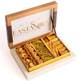Eastanbul Baklava, 8.8oz, Baklava Pastry, Pistachio Gift Box, Middle Eastern Sweets, Premium Gourmet Desserts, Pistachio & Cashew Rich Pastry, Dulces Arabes, Arabic Sweets, Turkish Gifts