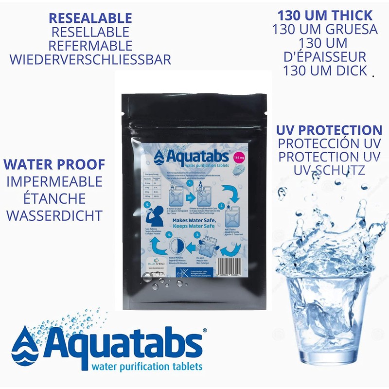Aquatabs NaDCC 167 MG x 50 World's #1 Water Purification