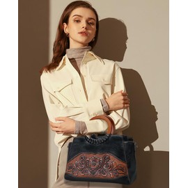 Women Satchel Handbags Crossbody Bag Top Handle Purse ans Hanbags Leather Shoulder Bag Hobo Medium Size Tote, Black