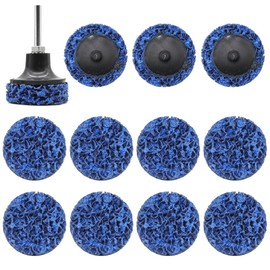 YDHfdc Pack of 12 2 inch CSD Disc Drill 50 mm Cleaning Discs Set with Rods Coarse Sanding Disc Nylon Fabric Disc for Surface Polishing Rust Removal (Blue)