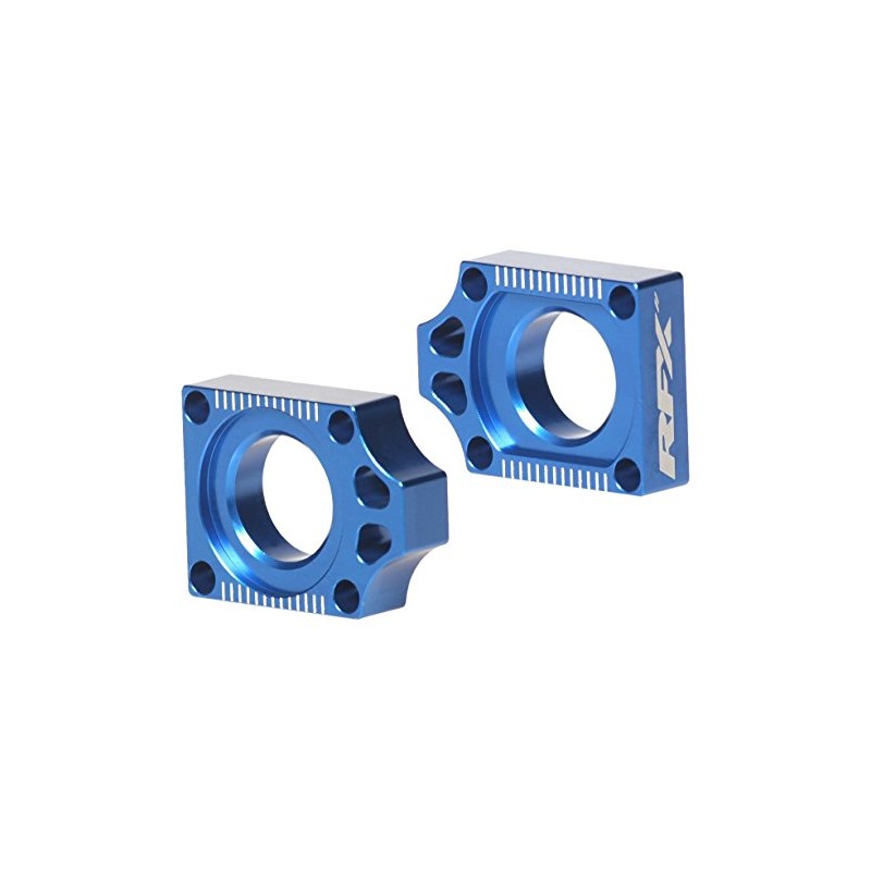 RFX Pro Rear Axle Adjuster Blocks (Blue) Yamaha YZ125/250 02-16