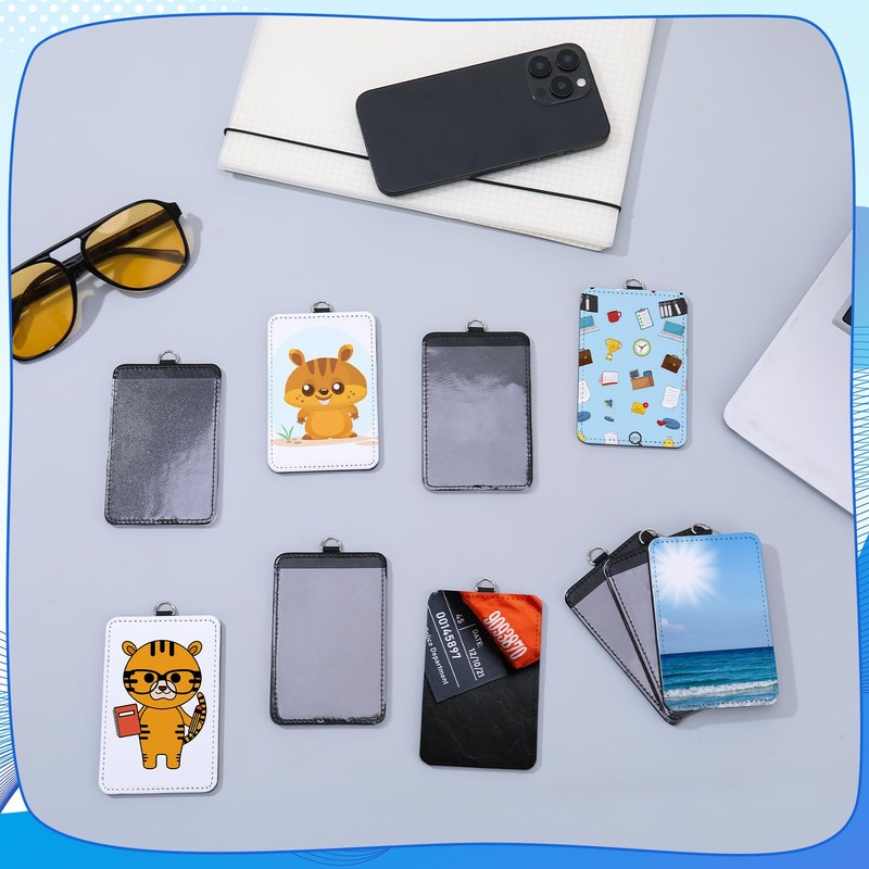 libfrnt 20 Pcs Sublimation ID Badge Holder Blanks, Vertical ID