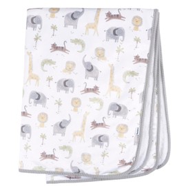 Gerber 2-Ply Plush Baby Blanket - Ultra-Soft & Cozy Blanket for Newborns & Toddlers - Warm & Snuggly Nursery Essential - Animals+Geo