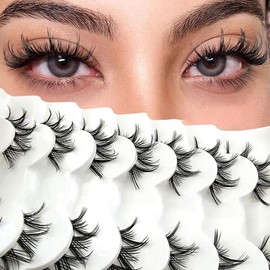 Natural Look Eyelash Extensions, 7 Pairs/tray Self Grafting Curl Eyelashes, Eye Makeup Enhancement False Eyelashes for Women & Girls