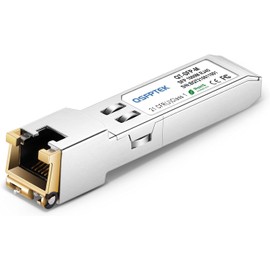 QSFPTEK (10Pack) Gigabit 1000BASE-T Copper SFP Transceiver up to 100m, SFP to RJ45 Mini Gbic 1G SFP-T Module for Cisco GLC-T/SFP-GE-T, Ubiquiti UF-RJ45-1G, D-Link, Supermicro, Other Open Switches