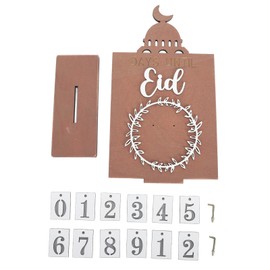 Wooden Countdown Calendar Decorative Ornament Wood Ramadan Calendar for Living Room Bedroom Office JM01451