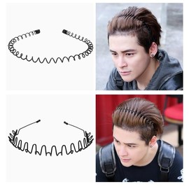 aoozleny 6Pcs Unisex Wavy Headband Metal Hair Hoop Ordinary Headwear Hair Accessories Spring Headband for Men Women's Hair