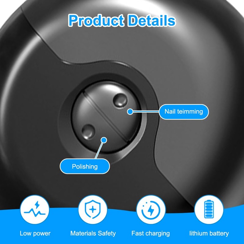 Electric Nail Clippers, Anti-Splash File Function (Black)