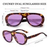 CZDLDNXS Tortoise Shell Retro Aviator Sunglasses for Women Men Trendy