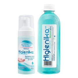 Higienika 2 Pack Espuma Jabón En Seco 160 Ml +repuesto 500ml Higienika