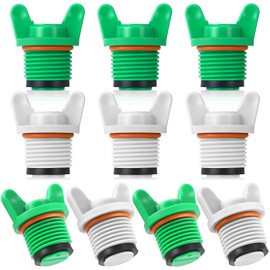 Nuanchu 10 Pieces 1/2 Npt Plug Male Thread Ppr and Garden Hose Plug White Garden Irrigation Tubing Stopper Drain Compatible with Green Rv Irrigation Water Supply(Ear Shape)
