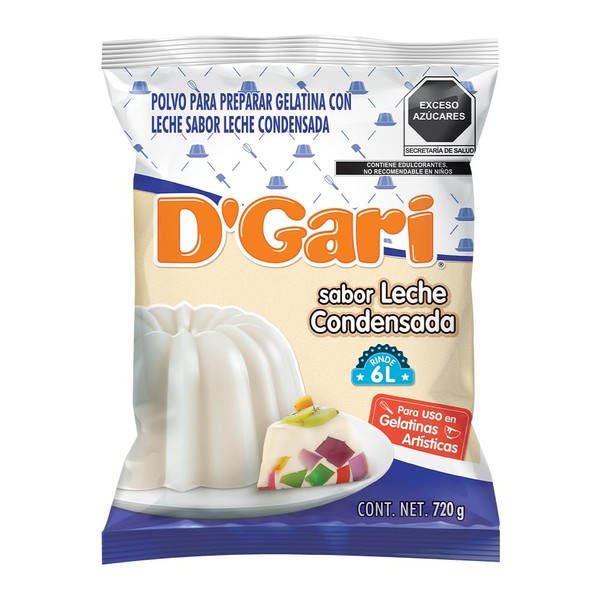D´Gari Polvo para preparar gelatina con leche sabor leche condensada