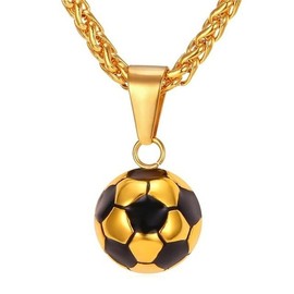 Gionatan Shop Football Necklace for Fans with Metal Ball Locket Trap Pendant and Chain Men Women Girls Boy Gift Silver Colour, League