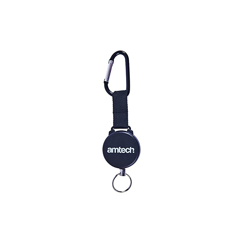 Amtech S6365 Recoil Keyring with Carabiner