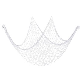 PATIKIL Fishing Net Decor, 80" x 40" Mediterranean Style Photographing Decoration Natural Fish Net Party Accessory for Home Bedroom, White