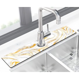 Kitchen Sink Splash Guard Faucet Mat -1 PC Super Absorbent Fast Drying Mat Sink Gadgets-Splash Guard Behind Faucet Drip Catcher for Kitchen, Bathroom,Sink Mat, Dish Drying Mat, Bathroom(23.5" X 5.5" )