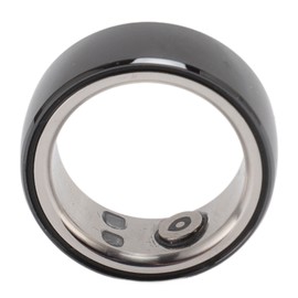 Smart Ring Sleep Fitness Tracker IP68 Waterproof Ceramic NFC Ring Body Temperature Monitoring Pedometer Black Inner Diameter 19.9mm