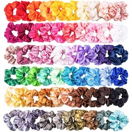 CARDALLTRY Hair Scrunchies Elastic Hair Bands 50pcs Scrunchy Bobbles Soft Hair Ties Ropes Ponytail Holder No hurt Soft for Women or Girls Hair Accessories