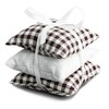Swiss pine cushions, each with 9 x 9 cm, brown/white/white,