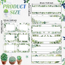 48 Pcs Boho Name Tags Labels Green Plant Theme Name Plates for Desk Self Adhesive Label Stickers Bulletin Board Farmhouse Decoration for Teacher Classroom School Office Baby Shower (Greenery)
