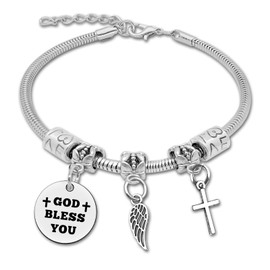 DlaeKua Christian Gifts for Women Faith Religious Bracelets for Women Baptism Gifts for Women Motivational Bracelets Bible Verse Gifts Faith Gifts for Her Inspirational Gifts First Communion Gifts