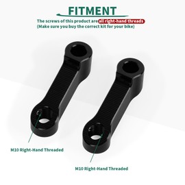 M10 Motorcycle Mirror Extenders, 2 Right Hand Threads, PSLER Motorcycle Rear View Mirror Mount Risers Extenders for 10mm or 8mm Apertures
