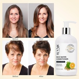 Luv Me Care Rice Water Hair Growth Conditioner 10 Fl Oz with Biotin, Improve Strength, Volume, and Shine, Deep Conditioning for Dry, Frizzy, or Curly Strands