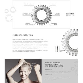 Goomee The Markless Hair Loops, Hair Ring for All Hair Types - 4 Pieces Per Box (Diamond Clear)