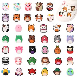 Rocf Rossini 40 Pack Cute Shoe Charms for Girls Teens Party Favors - Fun and Durable Boys Slipper Decoration Squishmallow for Bags and Wristbands - Perfect Gifts for Kids and Adults