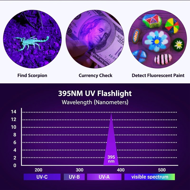 Mini Keychain Flashlight for Counterfeit Money Detection – UV Light