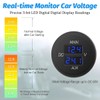 Zpana Car LED Digital Double Voltmeter, DC 12-24V Waterproof Round