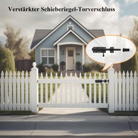 Sliding Bolt Gate Bolt Thickened Heavy Duty Door Bolt Lock 304 Stainless Steel Bolt Bolt Black Solid Gate Lock Door Latches with Screws and Dust Container