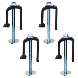 DEAL Black Truck Bed Tool Box Clamps - No-Drill Universal Tie Down Clips Toolbox Mounting Kit - 4PCS