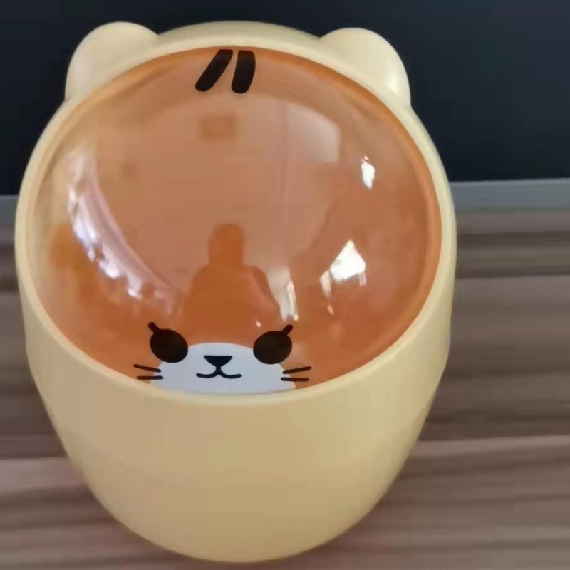 Cute Mini Desktop Trash Can, Cartoon Cat Animal Shape Waste
