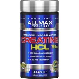 Allmax Creatine HCL 750mg vegan capsules, 90 tablets, 1 piece / 올맥스 크레아틴 HCL 750mg 비건 캡슐, 90정, 1개