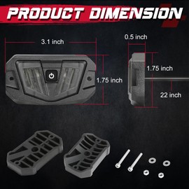 OFFROADTOWN RGBW Strobe UTV Dome Light Universal Roll Bar Mount RGB Interior Dome Light Roll Cage Light Map Light Trunk Light LED Dome Light for UTV ATV RZR SXS Truck Honda - White/Red/Green/Blue