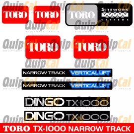 Toro TX-1000 Narrow Track Decal Set or Toro TX-1000 Wide Track Decal Set