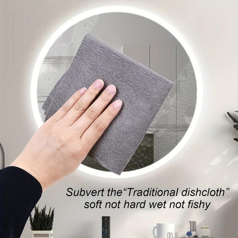 10‑Pack Thickened Magic Microfiber Cleaning Cloths, Glass Cleaning Rags