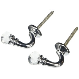 SPEEDY Accessories Crystal Palma Curtain Tie Back Hooks, Wood,Stone, Chrome, 4.5 x 2.5 x 10.5 cm