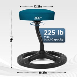 Upaloop Fitness Seat, ADHD Chair Stool for Stability, Balance, Yoga, Office, School, Wellness, Active Sitting with Non-Slip Base and Washable Seat Cover