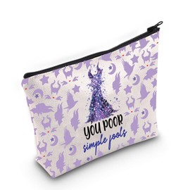 Gzrlyf Evil Queen Male Ficent Inspired Makeup Bag Villain Gift Evil Queen Gift Movie Fans Cosmetic Bag (simple fools)