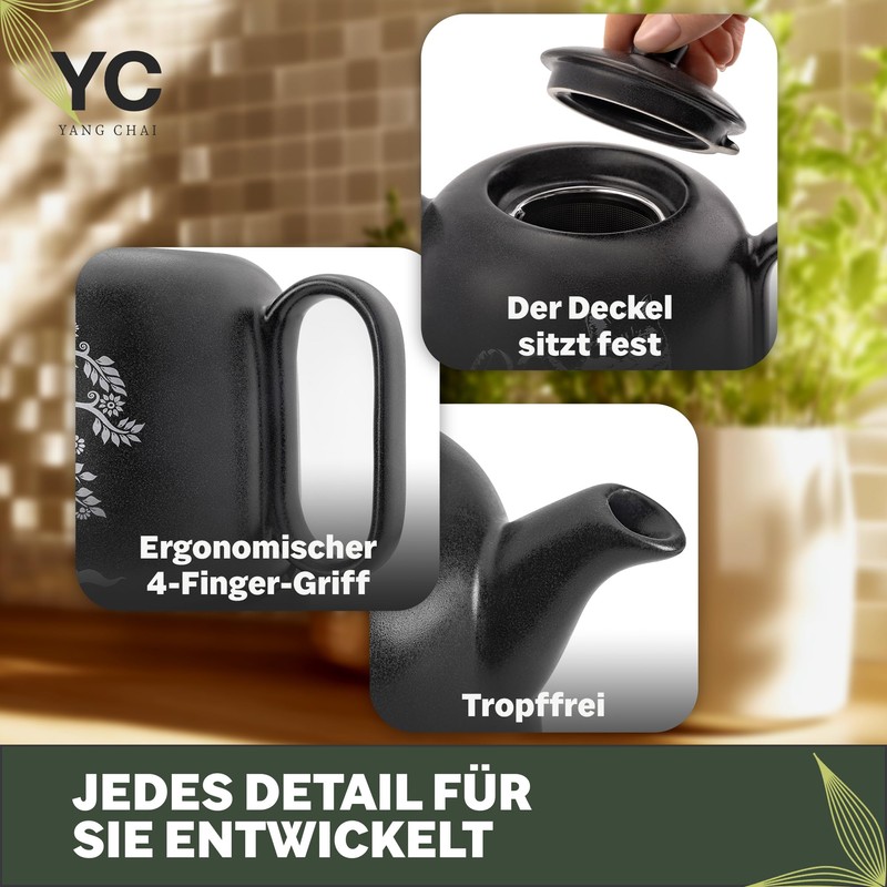 YC Yang Chai Teapot with Strainer (1.3 L) - Ceramic