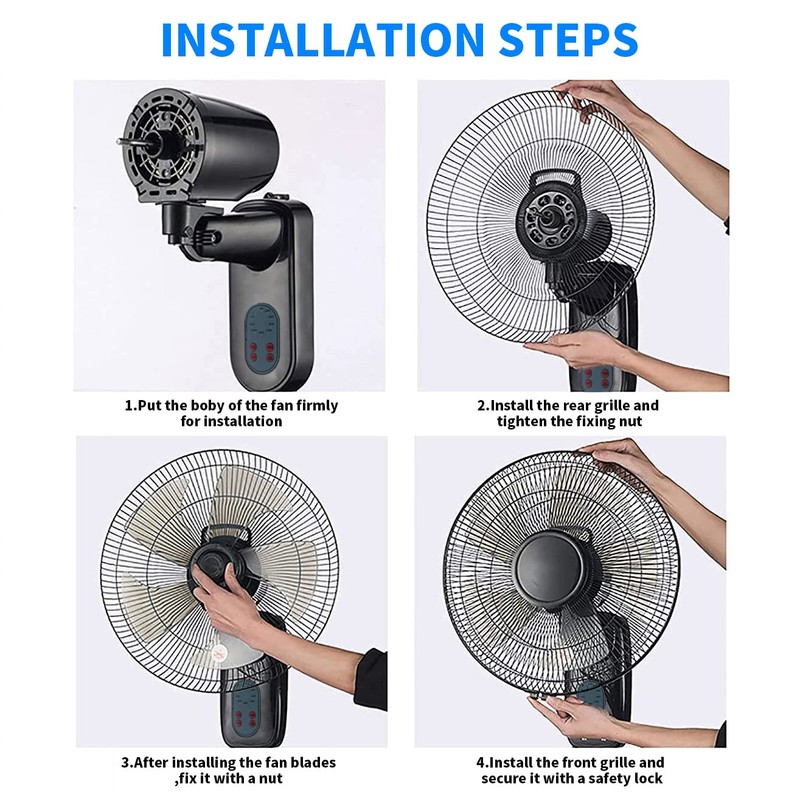 Aotop 16 inch Wall Mount Fan with Remote Control -