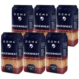 DOMA Toasted Buckwheat Groats 10.5lb (6×1.76lb, 108 Servings) Gluten-Free, Premium Whole Grain for Porridge, Kasha, Side Dishes, Milling into Flour, 5g Protein/Serving, Non-GMO