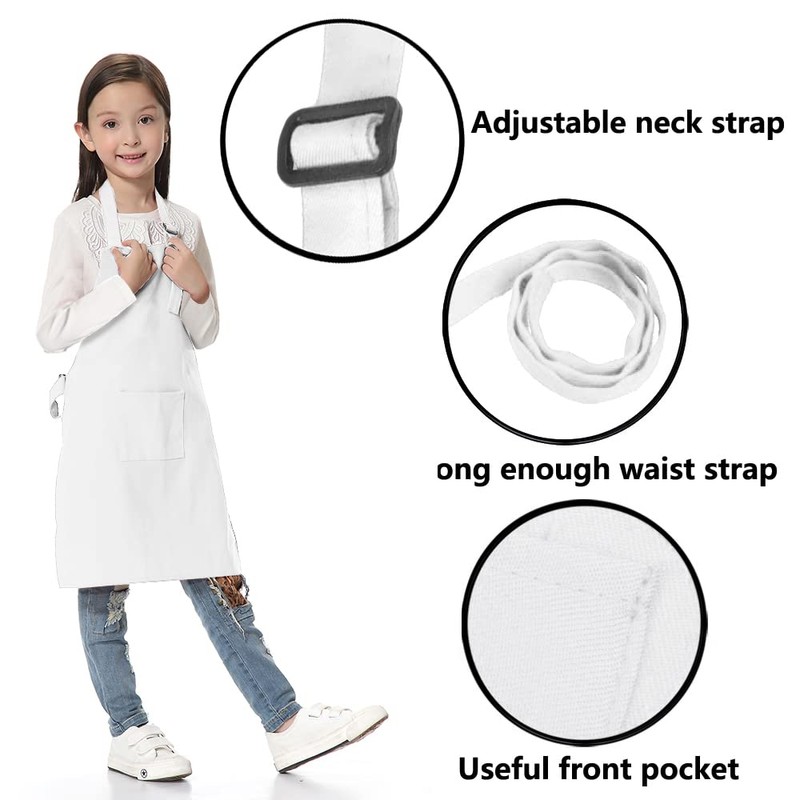 TopTie Kids Aprons with Pocket & Adjustable Strap, Child Chef