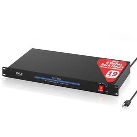 Pyle Pyle 8-Outlet Rack Mount Power Conditioner - 15 Amp 1800W Black AC Surge Protector Suppressor Wall Power Strip w/ Multi Rear Socket Outlet For Home Electrical Appliance, Computer Components
